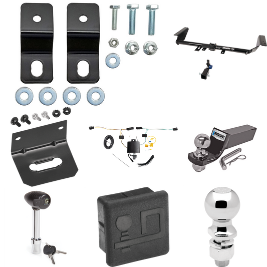 Fits 2021-2023 Chrysler Pacifica Hybrid Trailer Hitch Tow PKG w/ 4-Flat Wiring + Starter Kit Ball Mount w/ 2" Drop & 2" Ball + 2-5/16" Ball + Wiring Bracket + Hitch Lock + Hitch Cover By Draw-Tite