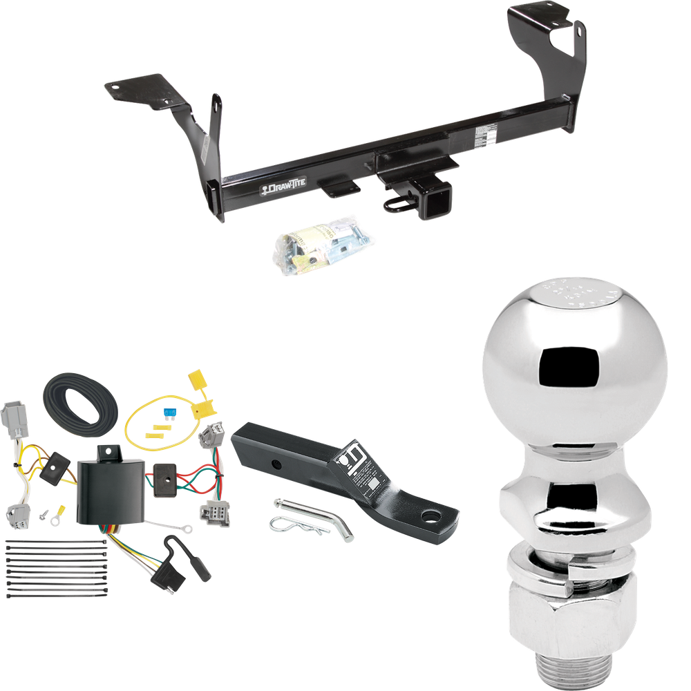 Fits 2010-2017 Volvo XC60 Trailer Hitch Tow PKG w/ 4-Flat Wiring + Ball Mount w/ 2" Drop + 2-5/16" Ball By Draw-Tite