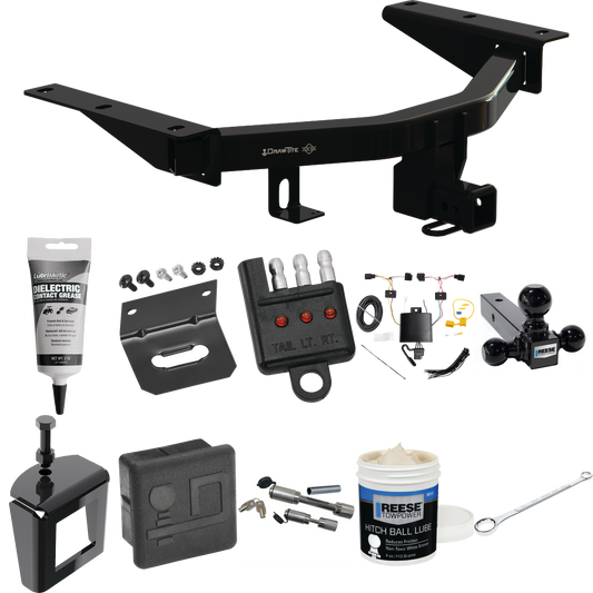 Fits 2022-2023 Acura MDX Trailer Hitch Tow PKG w/ 4-Flat Wiring + Triple Ball Ball Mount 1-7/8" & 2" & 2-5/16" Trailer Balls + Wiring Bracket + Hitch Cover + Dual Hitch & Coupler Locks + Wiring Tester + Ball Lube + Electric Grease + Ball Wrench + Ant