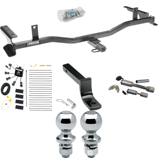 Fits 2009-2013 Mazda 6 Trailer Hitch Tow PKG w/ 4-Flat Zero Contact "No Splice" Wiring Harness + Draw-Bar + 1-7/8" + 2" Ball + Dual Hitch & Coupler Locks (For Sedan Models) By Reese Towpower