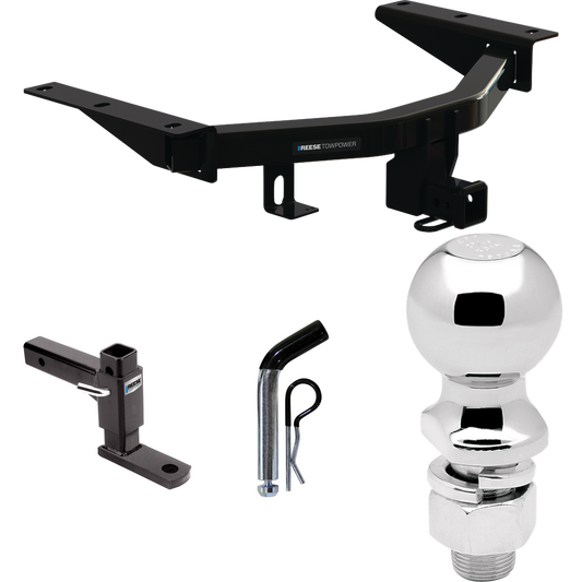 Fits 2022-2023 Acura MDX Trailer Hitch Tow PKG w/ Adjustable Drop Rise Ball Mount + Pin/Clip + 2-5/16" Ball By Reese Towpower