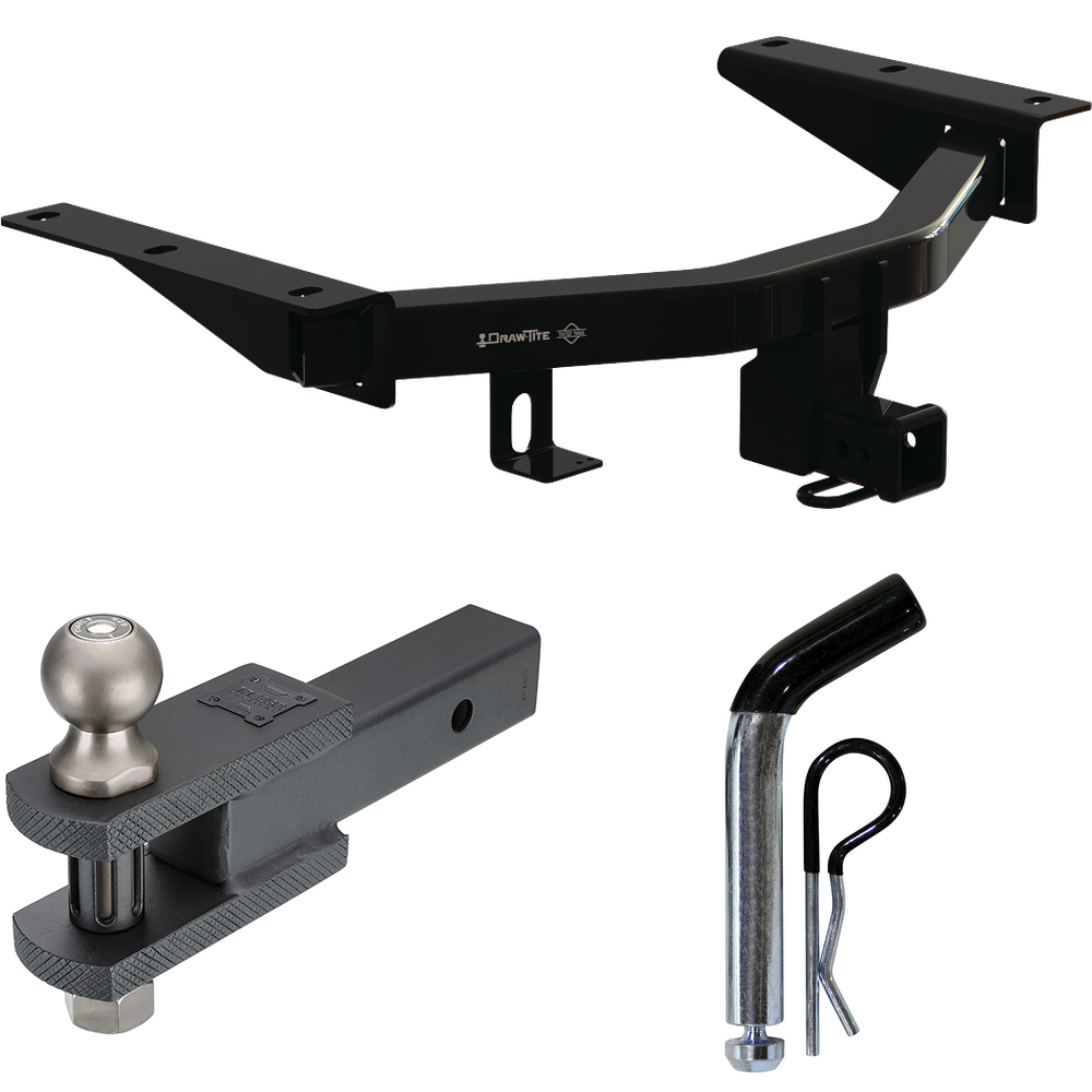 Fits 2022-2023 Acura MDX Trailer Hitch Tow PKG w/ Clevis Hitch Ball Mount w/ 2" Ball + Pin/Clip By Draw-Tite