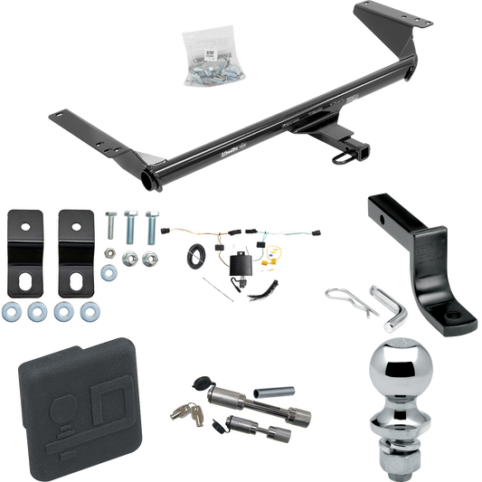 Fits 2017-2023 Chrysler Pacifica Hybrid Trailer Hitch Tow PKG w/ 4-Flat Wiring Harness + Draw-Bar + 1-7/8" Ball + Hitch Cover + Dual Hitch & Coupler Locks By Draw-Tite