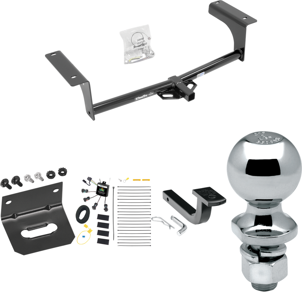 Se adapta al paquete de remolque con enganche de remolque Mazda 6 2014-2021 con arnés de cableado de 4 contactos planos "sin empalme" + barra de tracción + bola de 2" + soporte de cableado (para modelos sedán) de Draw-Tite