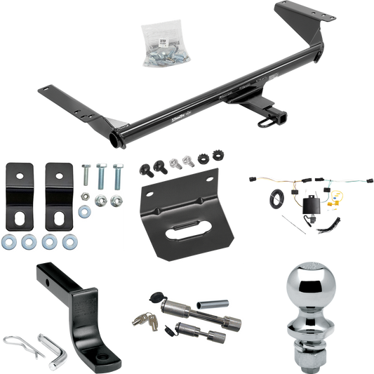 Fits 2017-2023 Chrysler Pacifica Hybrid Trailer Hitch Tow PKG w/ 4-Flat Wiring Harness + Draw-Bar + 1-7/8" Ball + Wiring Bracket + Dual Hitch & Coupler Locks By Draw-Tite