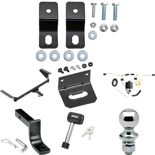 Se adapta al paquete de enganche de remolque híbrido Chrysler Pacifica 2017-2023 con arnés de cableado de 4 planos + barra de tracción + bola de 1-7/8" + soporte de cableado + bloqueo de enganche de Reese Towpower