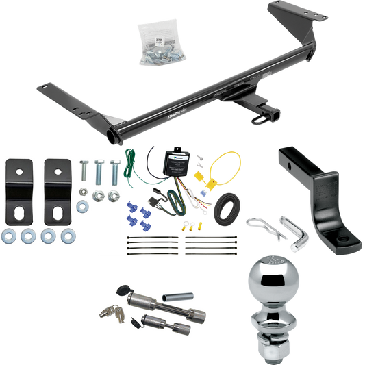 Fits 2017-2020 Chrysler Pacifica Hybrid Trailer Hitch Tow PKG w/ 4-Flat Wiring Harness + Draw-Bar + 2" Ball + Dual Hitch & Coupler Locks By Draw-Tite