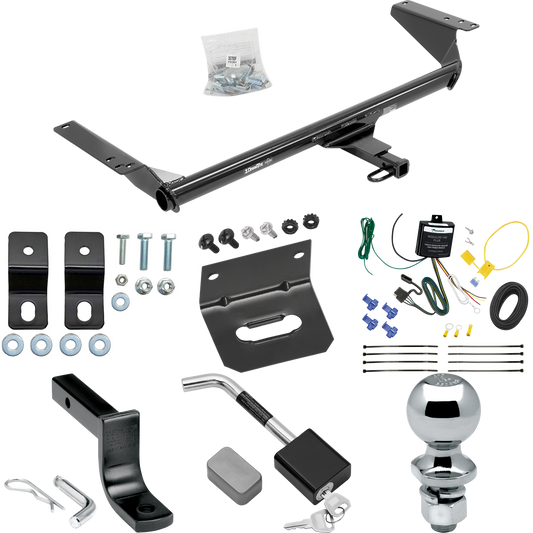 Fits 2017-2020 Chrysler Pacifica Hybrid Trailer Hitch Tow PKG w/ 4-Flat Wiring Harness + Draw-Bar + 2" Ball + Wiring Bracket + Hitch Lock By Draw-Tite