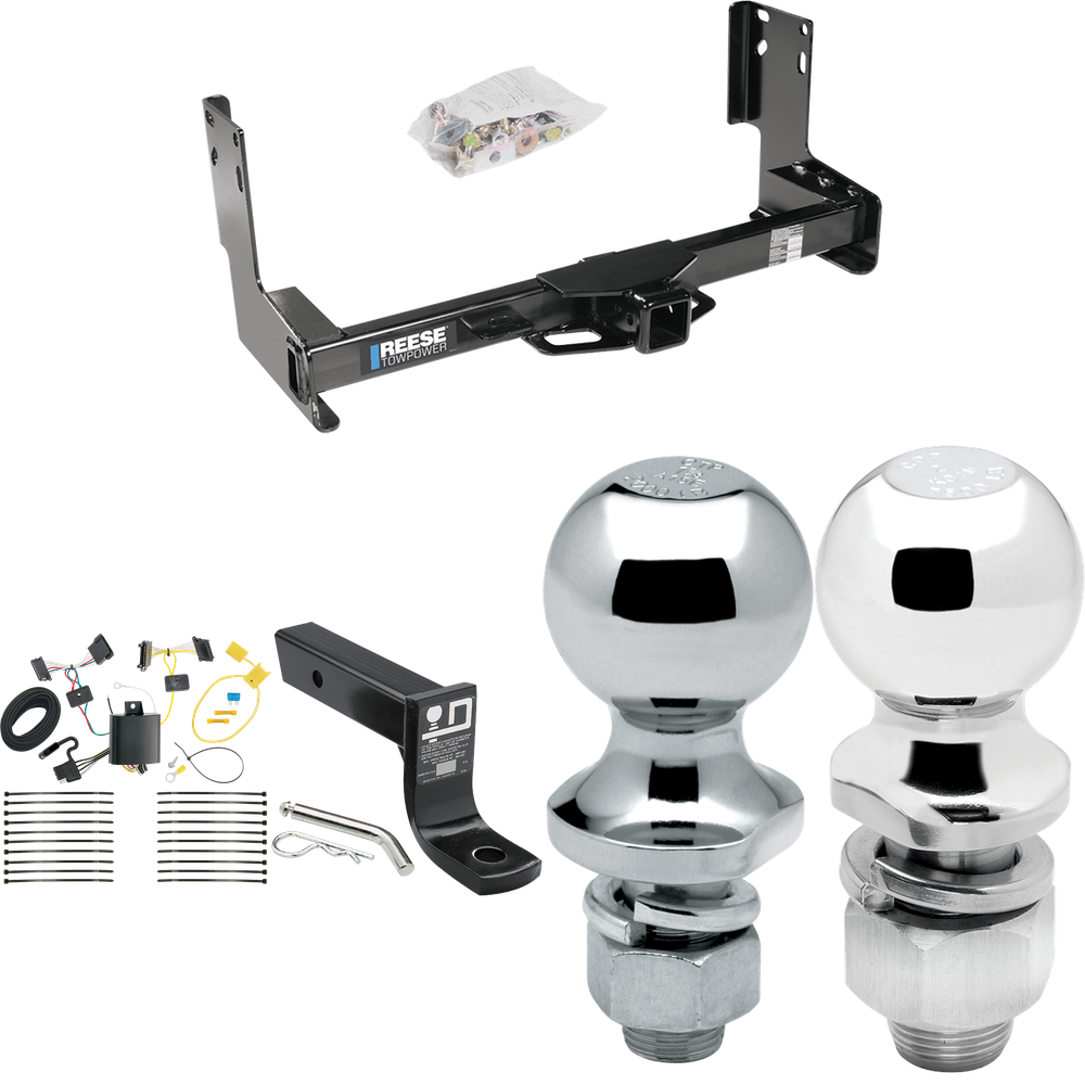 Fits 2014-2018 Freightliner Sprinter 3500 Trailer Hitch Tow PKG w/ 4-Flat Wiring + Ball Mount w/ 4" Drop + 2" Ball + 1-7/8" Ball (Excludes: w/Factory Step Bumper Models) By Reese Towpower