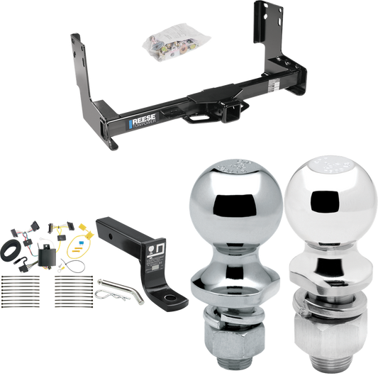 Fits 2014-2018 Freightliner Sprinter 3500 Trailer Hitch Tow PKG w/ 4-Flat Wiring + Ball Mount w/ 4" Drop + 2" Ball + 1-7/8" Ball (Excludes: w/Factory Step Bumper Models) By Reese Towpower