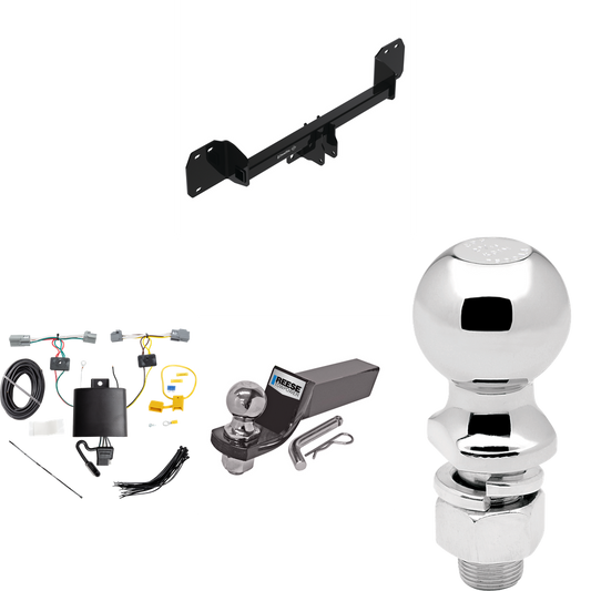 Fits 2019-2023 Volvo XC40 Trailer Hitch Tow PKG w/ 4-Flat Wiring + Starter Kit Ball Mount w/ 2" Drop & 2" Ball + 2-5/16" Ball By Draw-Tite