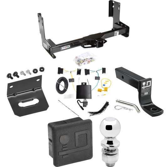 Fits 2019-2021 Freightliner Sprinter 3500 Trailer Hitch Tow PKG w/ 4-Flat Wiring + Ball Mount w/ 4" Drop + 2" Ball + Wiring Bracket + Hitch Cover (Excludes: w/Factory Step Bumper Models) By Draw-Tite