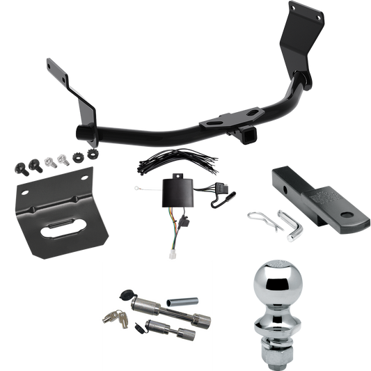 Fits 2019-2022 Acura RDX Trailer Hitch Tow PKG w/ 4-Flat Wiring Harness + Draw-Bar + 1-7/8" Ball + Wiring Bracket + Dual Hitch & Coupler Locks (For With +12V Power Provision Models) By Reese Towpower