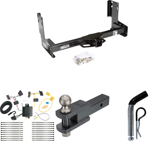 Fits 2014-2018 Mercedes-Benz Sprinter Trailer Hitch Tow PKG w/ 4-Flat Wiring + Clevis Hitch Ball Mount w/ 2" Ball + Pin/Clip (Excludes: w/Factory Step Bumper Models) By Draw-Tite