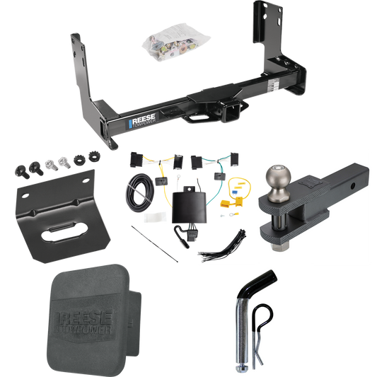 Fits 2019-2021 Freightliner Sprinter 3500 Trailer Hitch Tow PKG w/ 4-Flat Wiring + Clevis Hitch Ball Mount w/ 2" Ball + Pin/Clip + Wiring Bracket + Hitch Cover (Excludes: w/Factory Step Bumper Models) By Reese Towpower