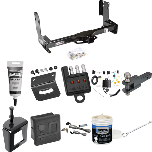 Fits 2019-2021 Mercedes-Benz Sprinter 3500 Trailer Hitch Tow PKG w/ 4-Flat Wiring + Clevis Hitch Ball Mount w/ 2" Ball + Wiring Bracket + Hitch Cover + Dual Hitch & Coupler Locks + Wiring Tester + Ball Lube + Electric Grease + Ball Wrench + Anti Ratt