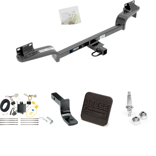 Se adapta al paquete de enganche de remolque Mazda CX-3 2016-2021 con arnés de cableado plano de 4 + barra de tracción + bolas intercambiables de 1-7/8" y 2" + cubierta de enganche de Reese Towpower