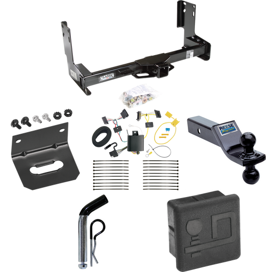 Fits 2014-2018 Freightliner Sprinter 3500 Trailer Hitch Tow PKG w/ 4-Flat Wiring + Dual Ball Ball Mount 1-7/8" & 2" Trailer Balls + Pin/Clip + Wiring Bracket + Hitch Cover (Excludes: w/Factory Step Bumper Models) By Draw-Tite