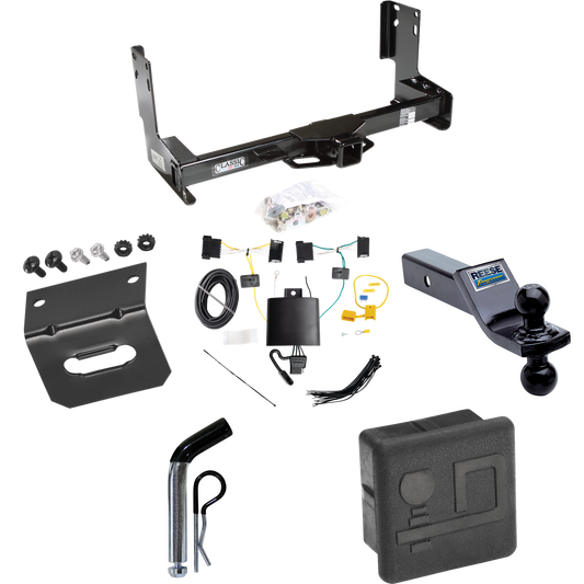 Fits 2019-2021 Mercedes-Benz Sprinter 3500 Trailer Hitch Tow PKG w/ 4-Flat Wiring + Dual Ball Ball Mount 1-7/8" & 2" Trailer Balls + Pin/Clip + Wiring Bracket + Hitch Cover (Excludes: w/Factory Step Bumper Models) By Draw-Tite