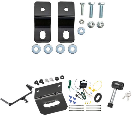 Fits 2017-2020 Chrysler Pacifica Hybrid Trailer Hitch Tow PKG w/ 4-Flat Wiring Harness + Wiring Bracket + Hitch Lock By Reese Towpower