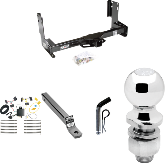 Fits 2014-2018 Freightliner Sprinter 2500 Trailer Hitch Tow PKG w/ 4-Flat Wiring + Extended 16" Long Ball Mount w/ 2" Drop + Pin/Clip + 2" Ball (Excludes: w/Factory Step Bumper Models) By Draw-Tite