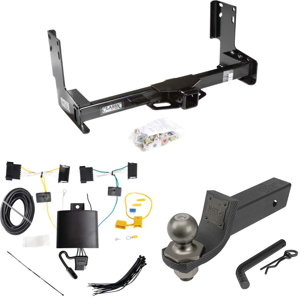 Fits 2019-2021 Mercedes-Benz Sprinter 3500 Trailer Hitch Tow PKG w/ 4-Flat Wiring + Interlock Tactical Starter Kit w/ 2" Drop & 2" Ball (Excludes: w/Factory Step Bumper Models) By Draw-Tite