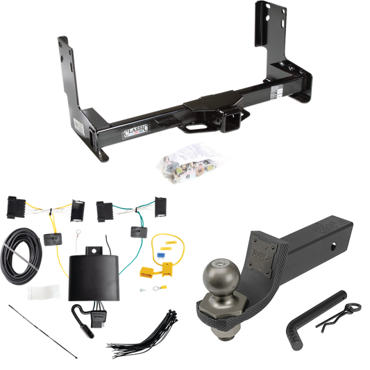 Fits 2019-2021 Mercedes-Benz Sprinter 3500 Trailer Hitch Tow PKG w/ 4-Flat Wiring + Interlock Tactical Starter Kit w/ 2" Drop & 2" Ball (Excludes: w/Factory Step Bumper Models) By Draw-Tite