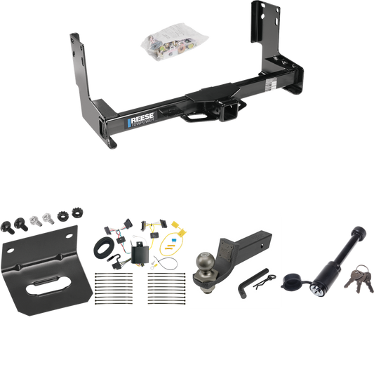 Fits 2014-2018 Mercedes-Benz Sprinter 3500 Trailer Hitch Tow PKG w/ 4-Flat Wiring + Interlock Tactical Starter Kit w/ 2" Drop & 2" Ball + Tactical Dogbone Lock + Wiring Bracket (Excludes: w/Factory Step Bumper Models) By Reese Towpower