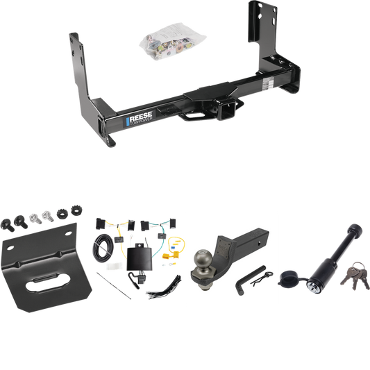 Fits 2019-2021 Mercedes-Benz Sprinter 3500 Trailer Hitch Tow PKG w/ 4-Flat Wiring + Interlock Tactical Starter Kit w/ 2" Drop & 2" Ball + Tactical Dogbone Lock + Wiring Bracket (Excludes: w/Factory Step Bumper Models) By Reese Towpower