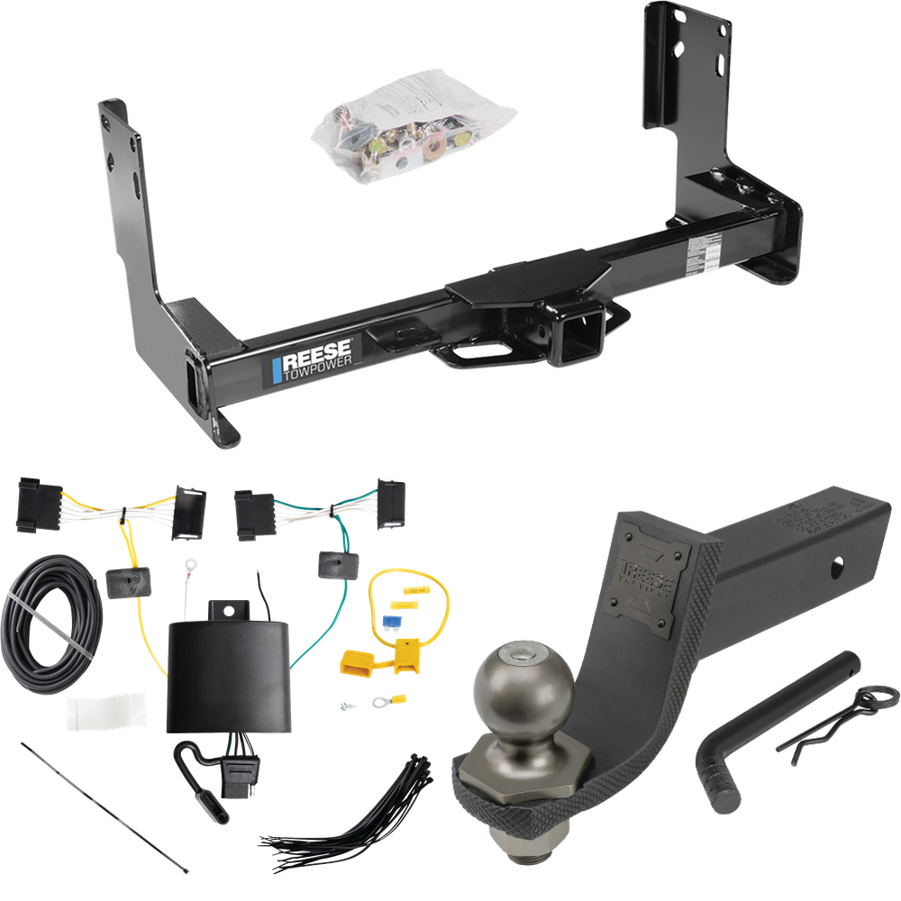 Fits 2019-2021 Mercedes-Benz Sprinter 3500 Trailer Hitch Tow PKG w/ 4-Flat Wiring + Interlock Tactical Starter Kit w/ 3-1/4" Drop & 2" Ball (Excludes: w/Factory Step Bumper Models) By Reese Towpower