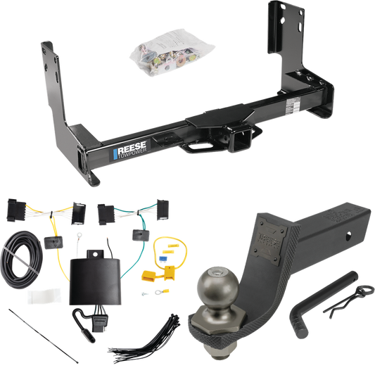 Fits 2019-2021 Mercedes-Benz Sprinter 3500 Trailer Hitch Tow PKG w/ 4-Flat Wiring + Interlock Tactical Starter Kit w/ 3-1/4" Drop & 2" Ball (Excludes: w/Factory Step Bumper Models) By Reese Towpower