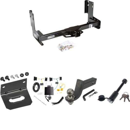 Fits 2019-2021 Mercedes-Benz Sprinter 2500 Trailer Hitch Tow PKG w/ 4-Flat Wiring + Interlock Tactical Starter Kit w/ 3-1/4" Drop & 2" Ball + Tactical Dogbone Lock + Wiring Bracket (Excludes: w/Factory Step Bumper Models) By Draw-Tite