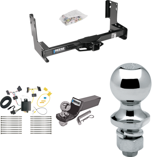 Fits 2014-2018 Mercedes-Benz Sprinter 3500 Trailer Hitch Tow PKG w/ 4-Flat Wiring + Starter Kit Ball Mount w/ 2" Drop & 2" Ball + 1-7/8" Ball (Excludes: w/Factory Step Bumper Models) By Reese Towpower