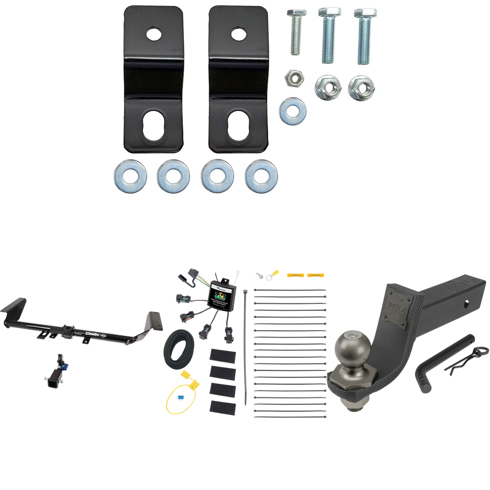 Fits 2017-2020 Chrysler Pacifica Hybrid Trailer Hitch Tow PKG w/ 4-Flat Zero Contact "No Splice" Wiring + Interlock Tactical Starter Kit w/ 3-1/4" Drop & 2" Ball By Draw-Tite