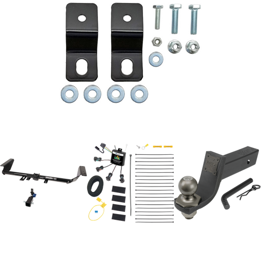 Fits 2017-2020 Chrysler Pacifica Hybrid Trailer Hitch Tow PKG w/ 4-Flat Zero Contact "No Splice" Wiring + Interlock Tactical Starter Kit w/ 3-1/4" Drop & 2" Ball By Draw-Tite