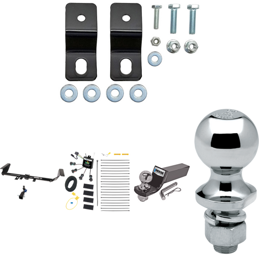 Fits 2017-2020 Chrysler Pacifica Hybrid Trailer Hitch Tow PKG w/ 4-Flat Zero Contact "No Splice" Wiring + Starter Kit Ball Mount w/ 2" Drop & 2" Ball + 1-7/8" Ball By Draw-Tite