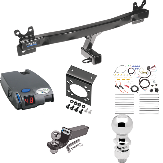 Fits 2015-2017 Volvo V60 Trailer Hitch Tow PKG w/ Tekonsha Primus IQ Brake Control + 7-Way RV Wiring + 2" & 2-5/16" Ball & Drop Mount (For (App. starts 2015-1/2) Models) By Reese Towpower