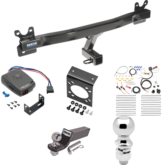 Fits 2008-2010 Volvo V70 Trailer Hitch Tow PKG w/ Pro Series Pilot Brake Control + 7-Way RV Wiring + 2" & 2-5/16" Ball & Drop Mount (For Wagon Models) By Reese Towpower