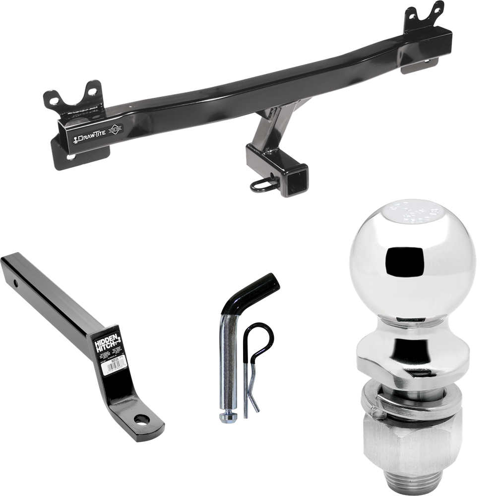 Fits 2015-2017 Volvo V60 Trailer Hitch Tow PKG w/ Extended 16" Long Ball Mount w/ 4" Drop + Pin/Clip + 2" Ball (For (App. starts 2015-1/2) Models) By Draw-Tite