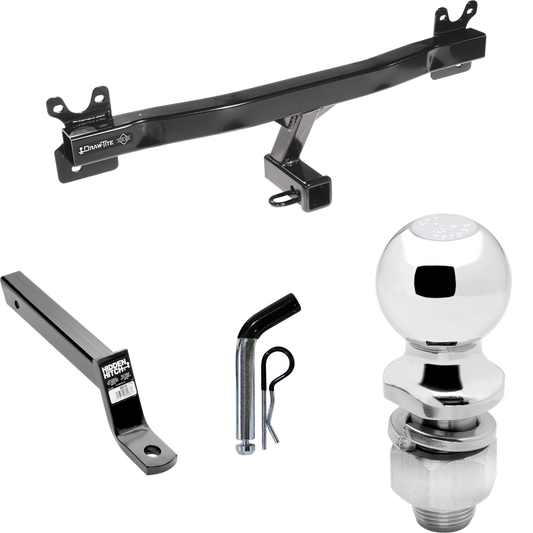 Fits 2015-2017 Volvo V60 Trailer Hitch Tow PKG w/ Extended 16" Long Ball Mount w/ 4" Drop + Pin/Clip + 2" Ball (For (App. starts 2015-1/2) Models) By Draw-Tite