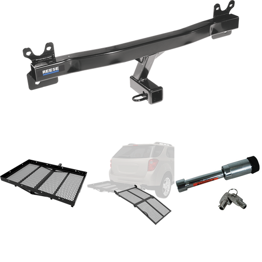 Fits 2008-2010 Volvo V70 Trailer Hitch Tow PKG w/ Cargo Carrier + Bi-Fold Ramp + Hitch Lock (For Wagon Models) By Reese Towpower