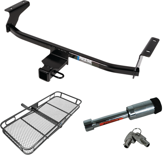 Fits 2020-2023 Mazda CX-30 Trailer Hitch Tow PKG w/ 60" x 24" Cargo Carrier + Hitch Lock By Reese Towpower