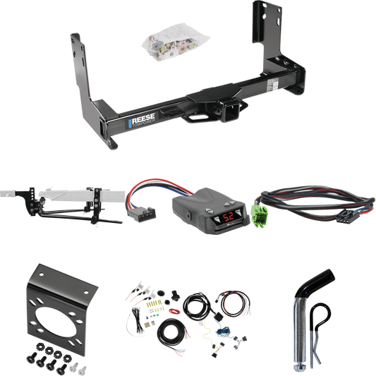 Fits 2019-2021 Mercedes-Benz Sprinter 2500 Trailer Hitch Tow PKG w/ 8K Round Bar Weight Distribution Hitch w/ 2-5/16" Ball + Pin/Clip + Tekonsha Brakeman IV Brake Control + Plug & Play BC Adapter + 7-Way RV Wiring (Excludes: w/Factory Step Bumper Mod