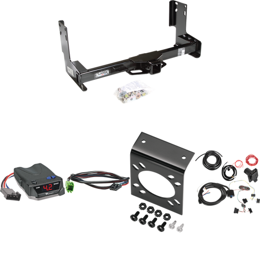 Fits 2014-2018 Mercedes-Benz Sprinter 3500 Trailer Hitch Tow PKG w/ Tekonsha BRAKE-EVN Brake Control + Plug & Play BC Adapter + 7-Way RV Wiring (Excludes: w/Factory Step Bumper Models) By Draw-Tite