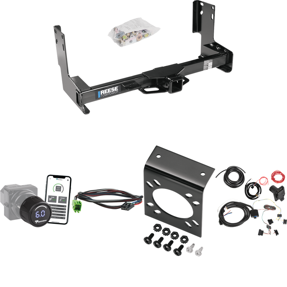 Fits 2014-2018 Freightliner Sprinter 3500 Trailer Hitch Tow PKG w/ Tekonsha Prodigy iD Bluetooth Wireless Brake Control + Plug & Play BC Adapter + 7-Way RV Wiring (Excludes: w/Factory Step Bumper Models) By Reese Towpower