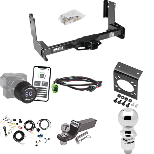 Fits 2019-2021 Mercedes-Benz Sprinter 2500 Trailer Hitch Tow PKG w/ Tekonsha Prodigy iD Bluetooth Wireless Brake Control + Plug & Play BC Adapter + 7-Way RV Wiring + 2" & 2-5/16" Ball & Drop Mount (Excludes: w/Factory Step Bumper Models) By Reese Tow