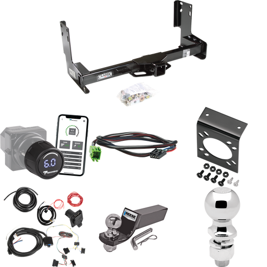 Fits 2014-2018 Freightliner Sprinter 3500 Trailer Hitch Tow PKG w/ Tekonsha Prodigy iD Bluetooth Wireless Brake Control + Plug & Play BC Adapter + 7-Way RV Wiring + 2" & 2-5/16" Ball & Drop Mount (Excludes: w/Factory Step Bumper Models) By Draw-Tite