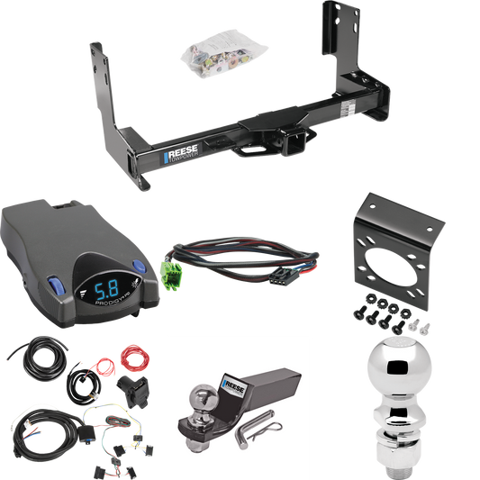 Fits 2014-2018 Mercedes-Benz Sprinter 2500 Trailer Hitch Tow PKG w/ Tekonsha Prodigy P2 Brake Control + Plug & Play BC Adapter + 7-Way RV Wiring + 2" & 2-5/16" Ball & Drop Mount (Excludes: w/Factory Step Bumper Models) By Reese Towpower