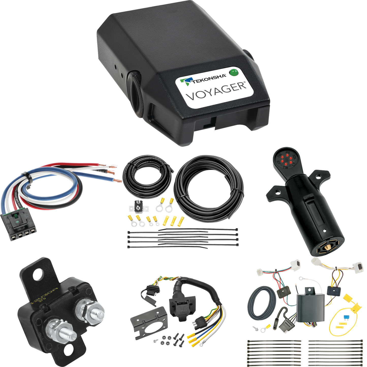 Fits 2017-2021 Mazda CX-5 7-Way RV Wiring + Tekonsha Voyager Brake Control + Generic BC Wiring Adapter + 7-Way Tester (For All Styles Models) By Tekonsha