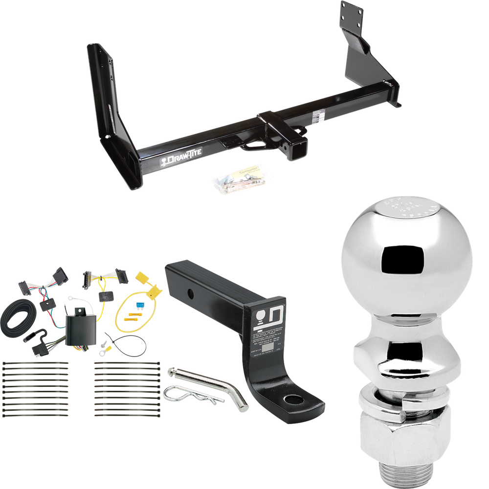 Fits 2014-2018 Mercedes-Benz Sprinter 2500 Trailer Hitch Tow PKG w/ 4-Flat Wiring + Ball Mount w/ 4" Drop + 2-5/16" Ball (For w/Factory Step Bumper Excluding Models w/30-3/8” Frame Width Models) By Draw-Tite